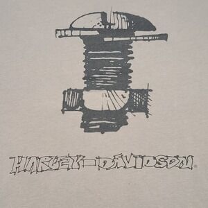 Harley Davidson Willie G Skull T-Shirt Mens Large Taupe Distressed Biker Tee USA